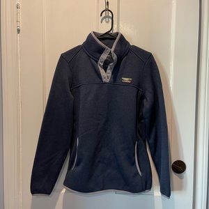 LL BEAN!!!  Ladies 1/4 button down sweatshirt! NAVY Size SMALL